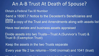What A Surviving Spouse Has to Do to Receive Benefits With an AB Trust