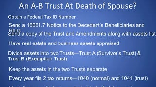 What A Surviving Spouse Has to Do to Receive Benefits With an AB Trust