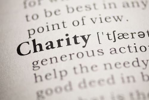 A Closeup of Charity in the Dictionary