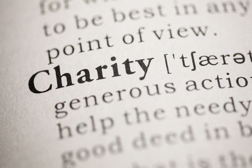 A Closeup of Charity in the Dictionary