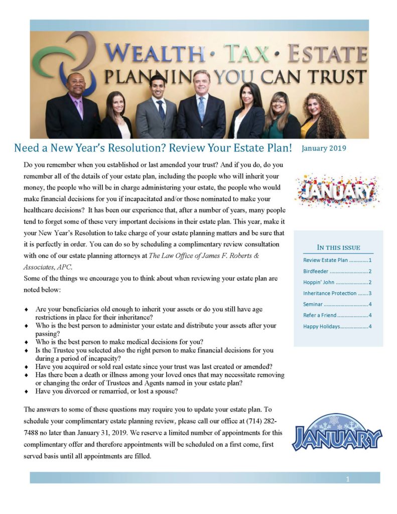 Newsletter January 2019