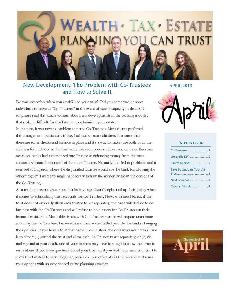 April 2019 Newsletter