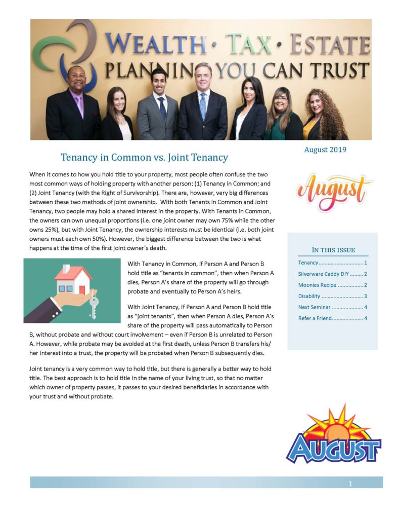 August 2019 Newsletter