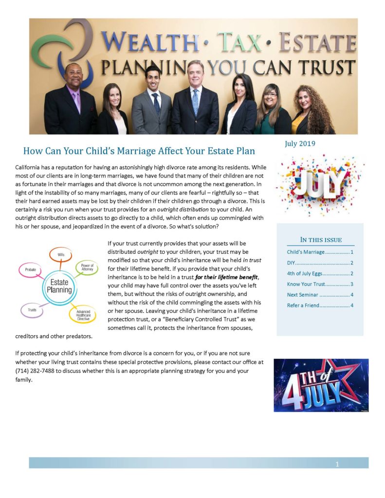 July 2019 newsletter