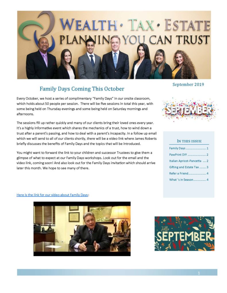 September 2019 Newsletter