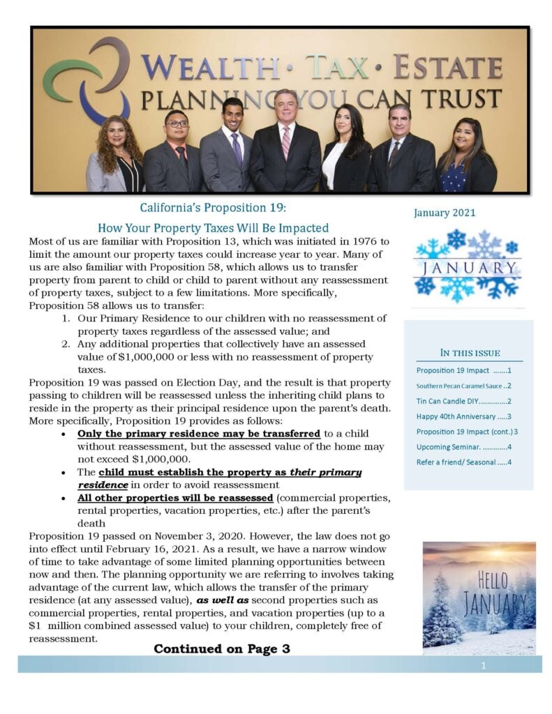 January 2021 Newsletter