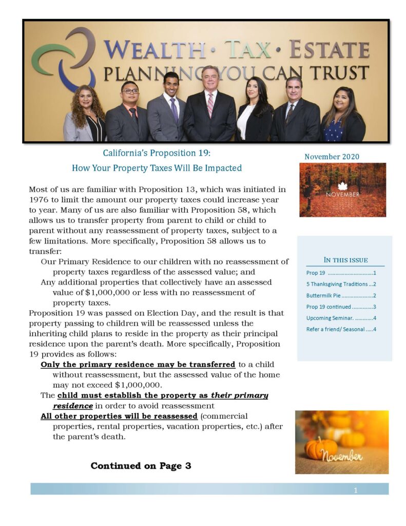 November 2020 Newsletter